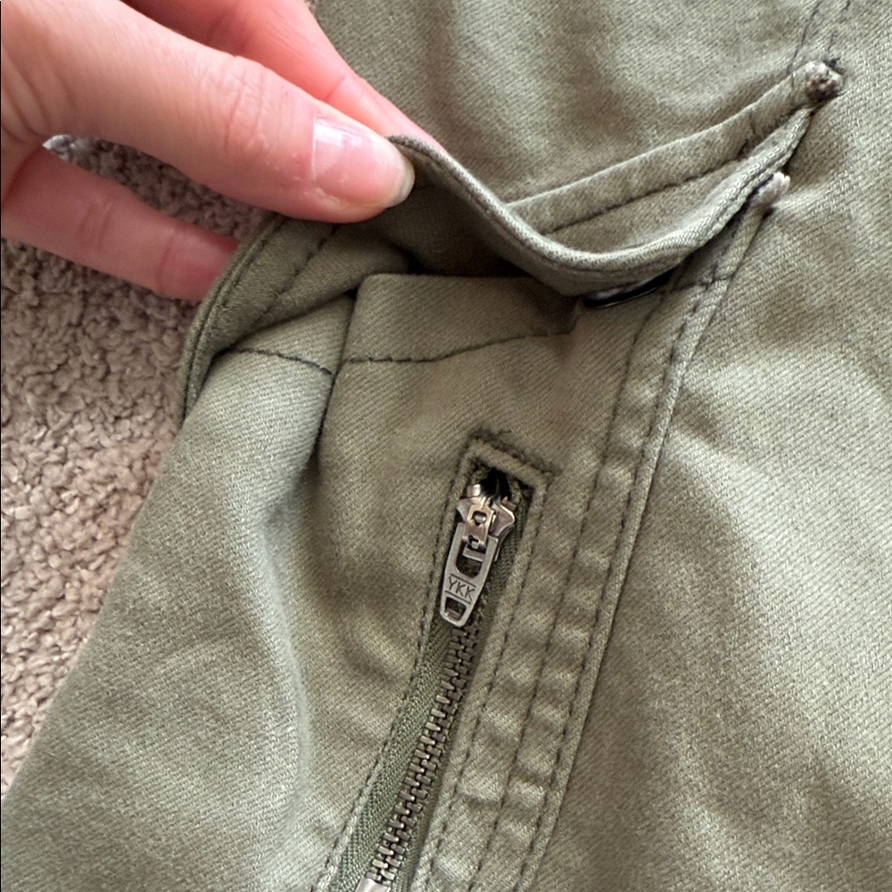 Olive Flare Cargo Pants - Picture 2 of 7
